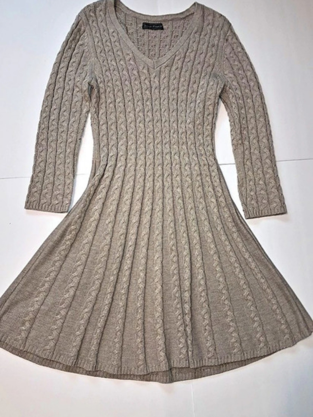 Jane & Delancey Cable Knit Mini Dress in Brown Like New
